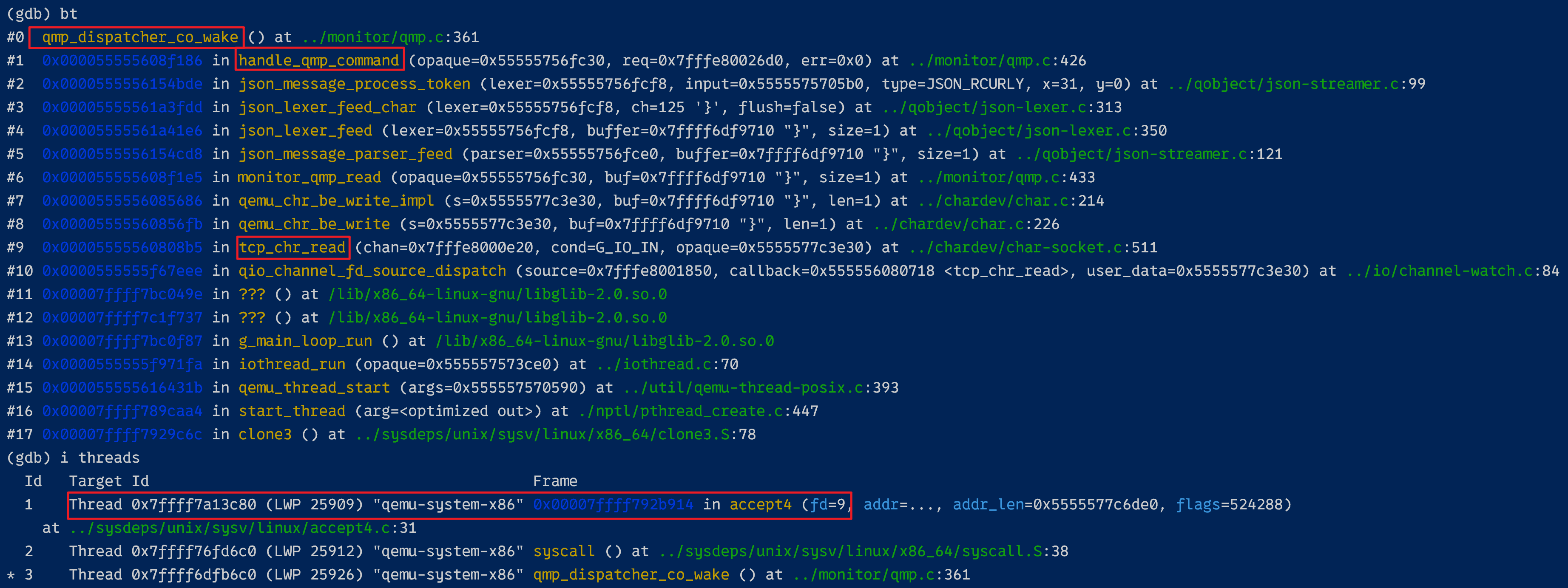 QEMU qmp 命令卡住问题分析与修复