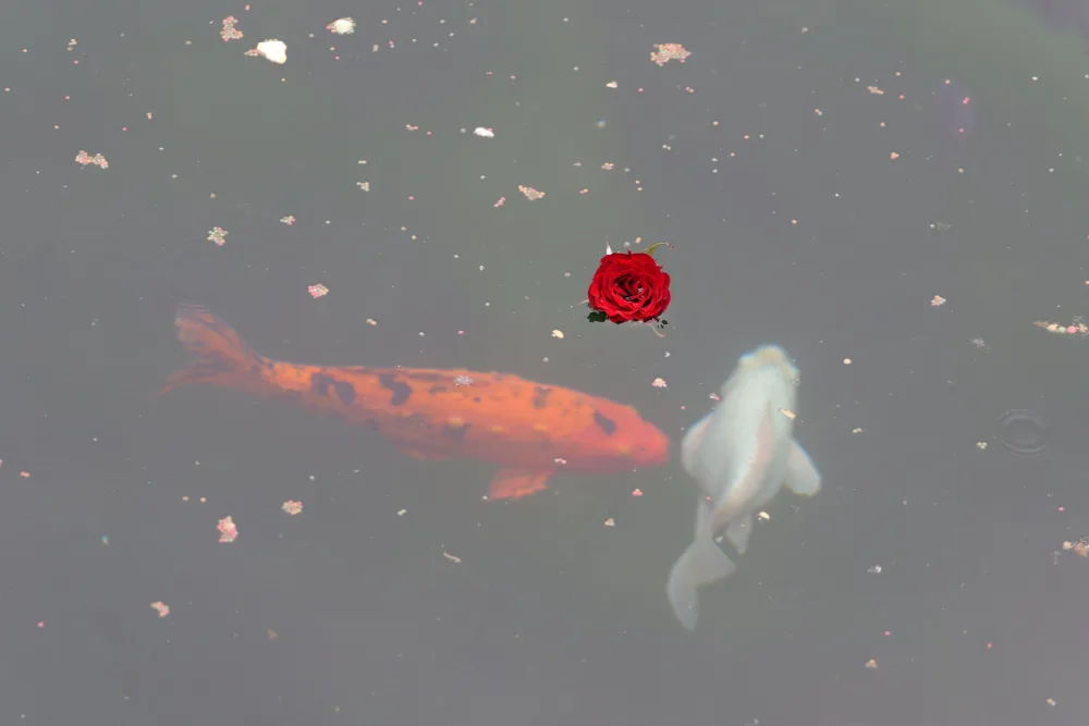 池中一点红，拍摄于济南